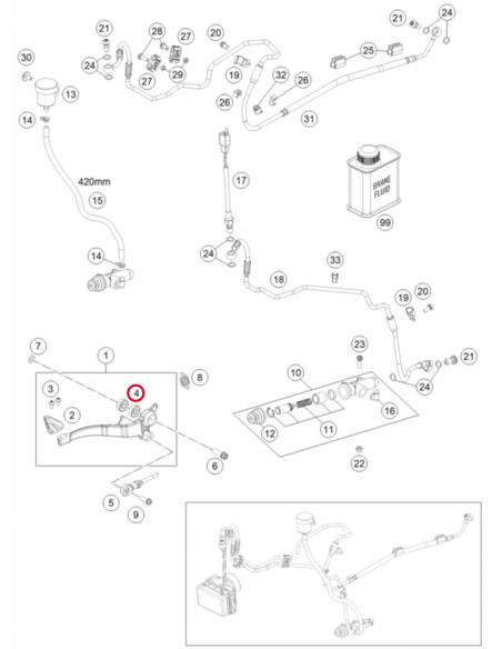 Sistema de Freno Trasero GasGas ES 700 y SM 700