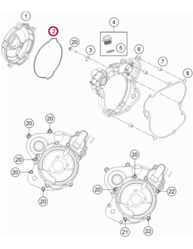 Junta de la Tapa de Embrague Original KTM SX 65...
