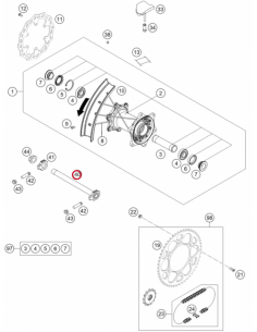 Eje de Rueda Trasera Original KTM 125/250 SX 2023- + SXF...