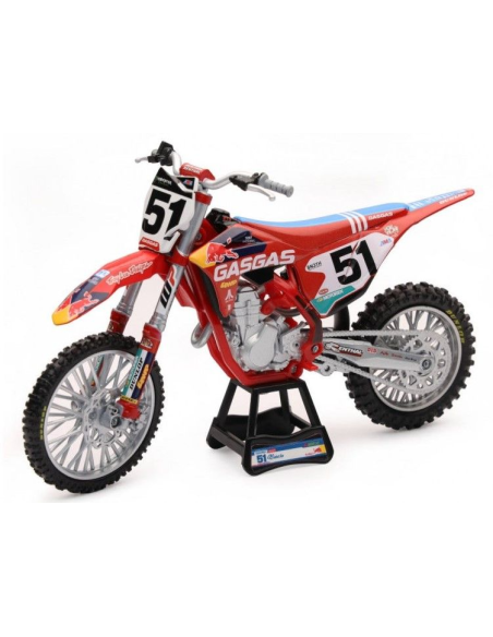 Moto miniatura NewRay GasGas MC 450F 2023 Roja #51 Justin Barcia (escala 1:12)
