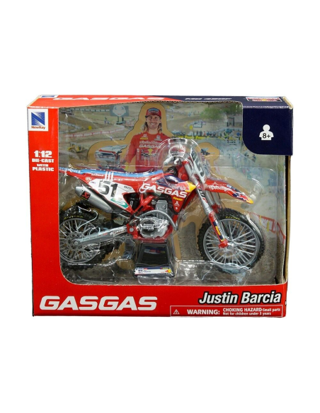 Moto miniatura NewRay GasGas MC 450F 2023 Roja #51 Justin Barcia (escala 1:12)