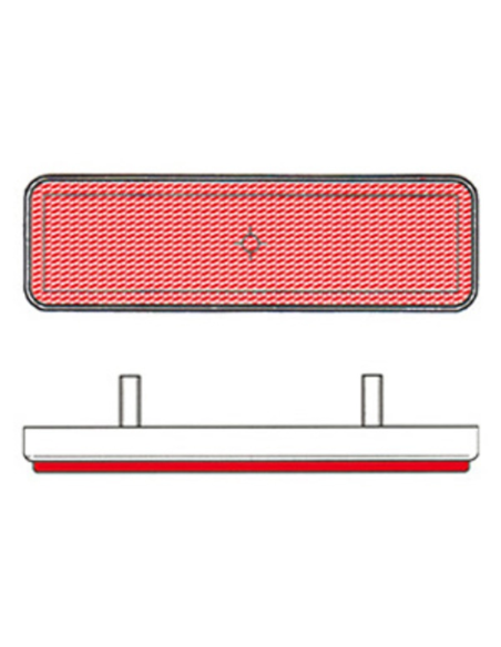 Catadrioptico Para Porta Matriculas Rojo Rectangular 91 x 25 mm (Fijación con tornillos)
