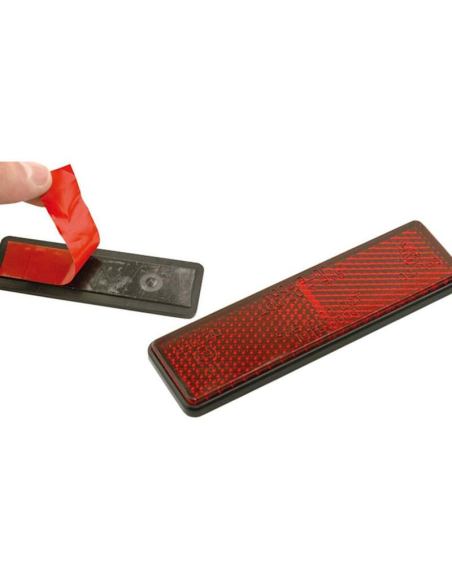 Catadrioptico Para Porta Matriculas Rojo Rectangular 91 x 25 mm (Fijación con adhesivo)