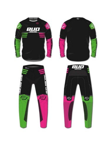 Pantalón Bud Racing GP Lazer Rosa Fluor/Verde...