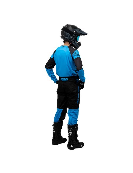 Camiseta/Maillot Bud Racing Lazer Azul Eléctrico/Negro Logo "B" 2023