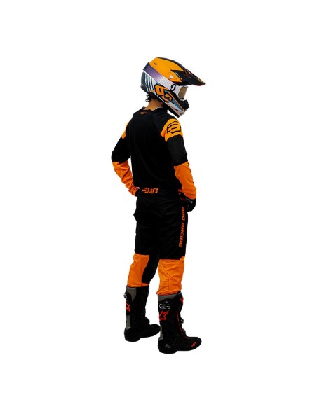 Camiseta/Maillot Infantil Bud Racing Lazer Naranja Fluor/Negro Logo "B" 2023
