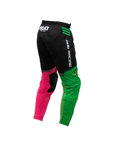 Pantalón Bud Racing GP Lazer Rosa Fluor/Verde Fluor/Negro Logo "B" 2023