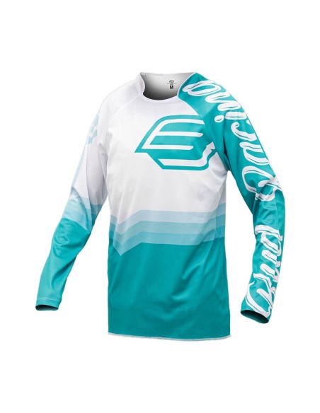Camiseta/Maillot Bud Racing 95 2.0 Verde Agua/Blanco Logo "B" 2023