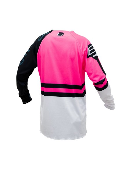 Camiseta/Maillot Infantil Bud Racing 95 2.0 Rosa Fluor/Blanco Logo "B" 2023