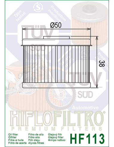 Filtro de Aceite Hiflofiltro HF113