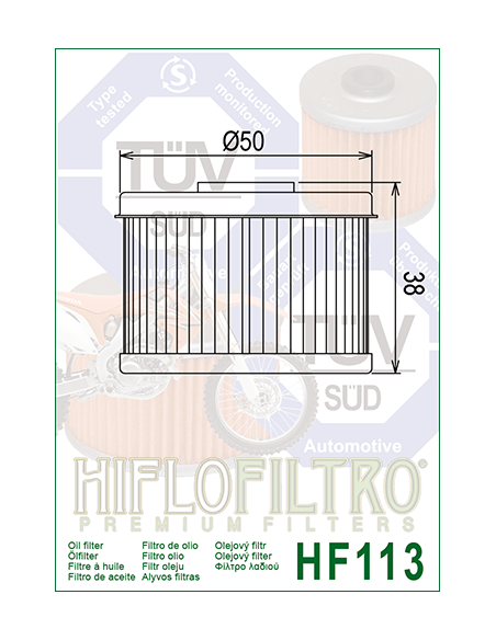 Filtro de Aceite Hiflofiltro HF113