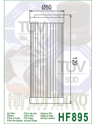 Filtro de Aceite Hiflofiltro HF895 Ural...