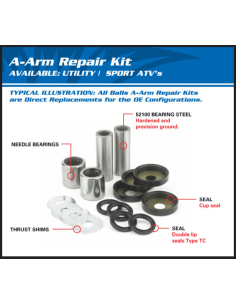 Kit Reparación Trapecio Superior ATV Artic 400 DXV 2WD... 2