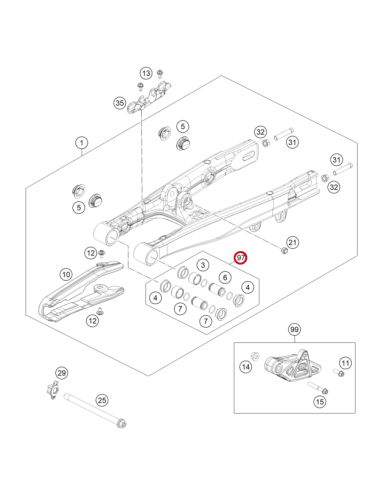 Rodamientos Basculante Original SX 50 2010- +...