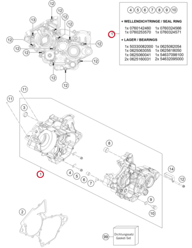 Carter de Motor Completo Original KTM SX...