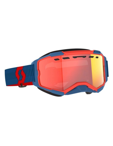 Gafa Scott Fury LS Snow Cross Azul Oscuro/Rojo Neón Lente Light Sensitive Red Chrome (Roja)
