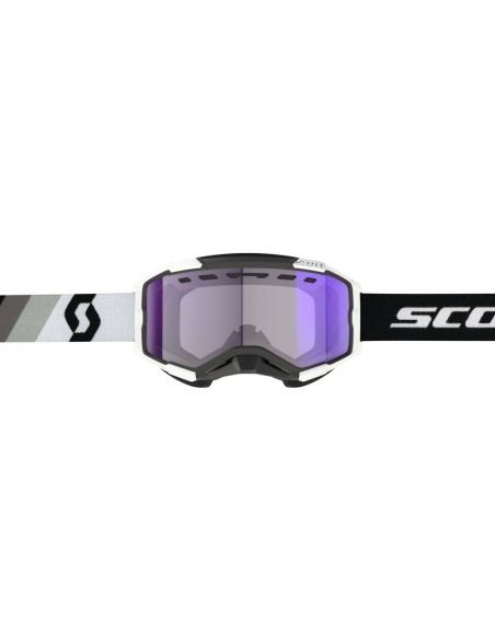 Gafa Scott Fury LS Snow Cross Premium Negro/Blanco Lente Light Sensitive Blue Chrome (Azul)