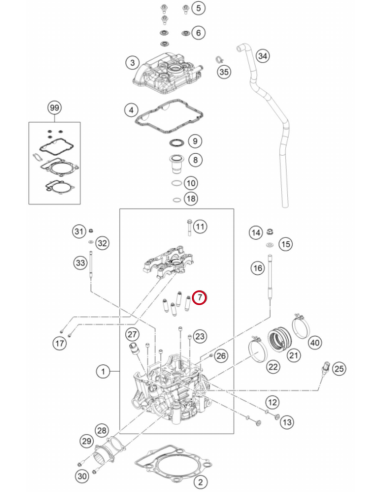 Guia de Valvula de Amisión Original KTM 350...