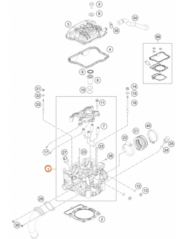 Culata Completa Original KTM EXC-F 350...