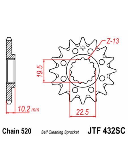 Piñón S-Teel Suzuki RM 250 1987-2012 + DRZ 400 2000-2015