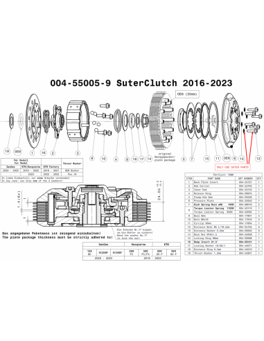 Embrague antirebote Suter KTM 250/350 SXF 2016-...