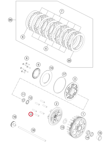Casquillo para Tornillo Embrague 7.95x35...