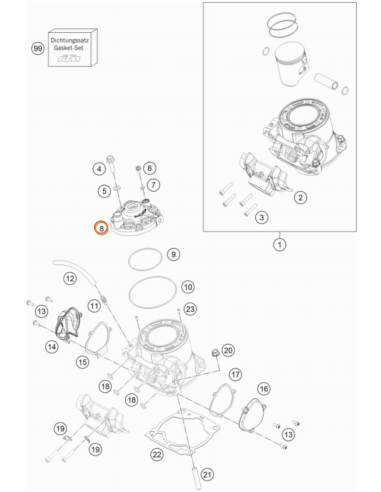 Culata Original KTM EXC 300 2017 + Husqvarna TE...