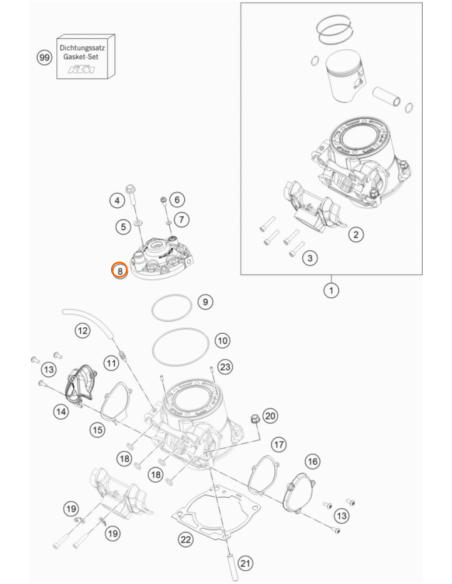 Culata Original KTM EXC 300 2017 + Husqvarna TE 300 2017