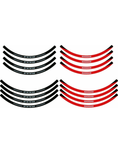 Kit de Adhesivos para Llanta Negro/Rojo...