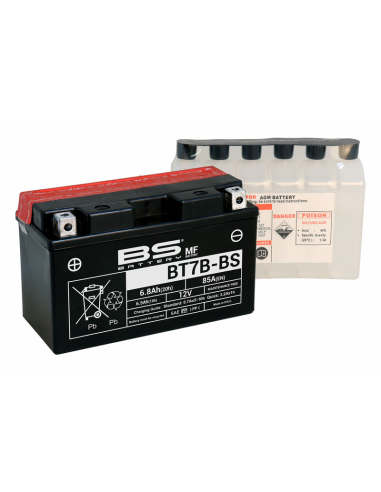 Bateria BS Battery YT7B-BS / BT7B-BS MF Sin...