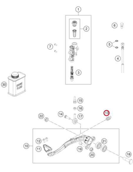 Muelle De Retorno del Pedal de Freno Trasero Original KTM SX/SXF 2023- + EXC/EXCF 2024- + GasGas MC/MCF/EC/ECF 2024- + Husqvarna