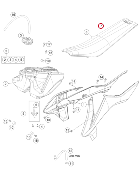 Asiento Original Rojo GasGas MC 85 2021-2024