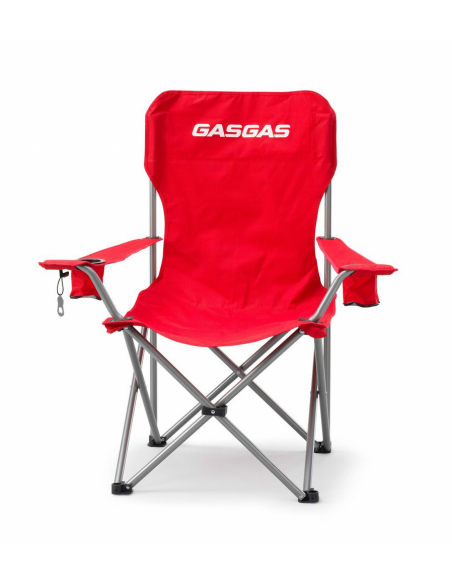 Silla Plegable para Paddock Acero con Tela reforzada en Rojo Logo GasGas