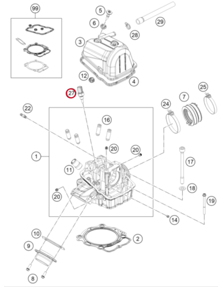 Sensor de Temperatura del Agua Original KTM/Husqvarna/GasGas