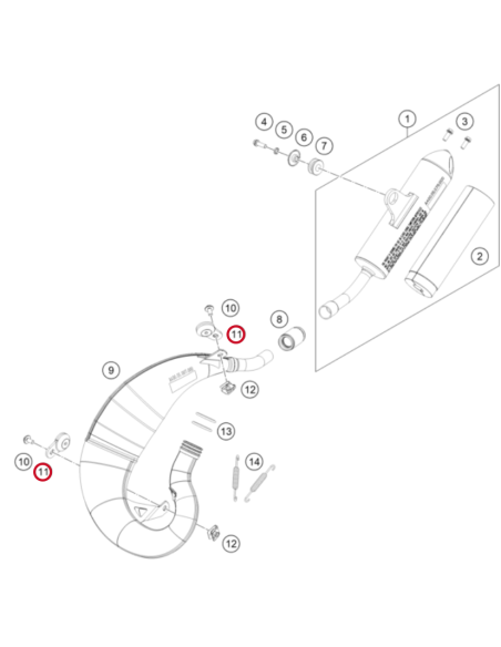 Silemblock de soporte de Escape Original KTM/Husqvarna/GasGas (Unidad)
