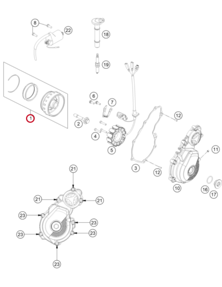 Rotor Completo Original KTM EXC-F 250/350 2017- + Husqvarna FE 250/350 2017- + GasGas EC 250F/350F 2021-