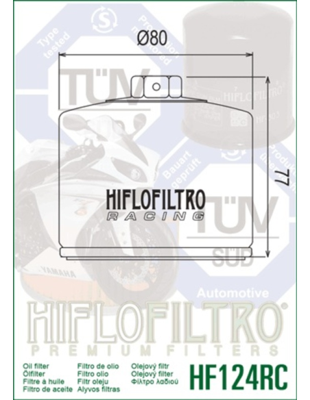 Filtro de Aceite Racing Hiflofiltro HF124RC Kawasaki Ninja 1000