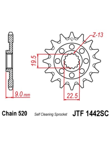 Piñón S-Teel Suzuki RMZ 250 2013-