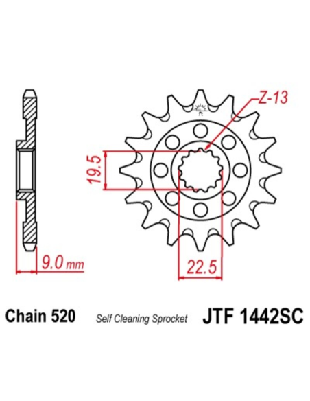 Piñón S-Teel Suzuki RMZ 250 2013-