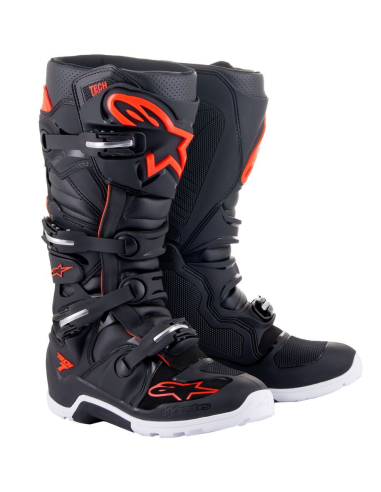 Bota Alpinestars Tech 7 Enduro Negro/Rojo Fluor