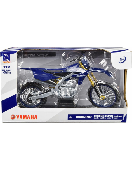 Moto miniatura NewRay Yamaha YZ 450F 2022 Azul (escala 1:12)