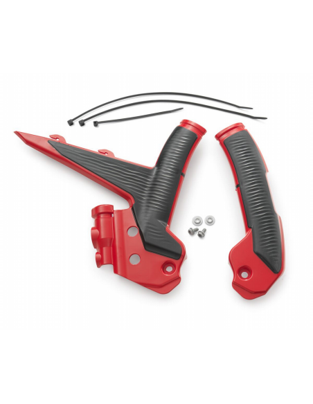 Kit de Protectores de Chasis Factory Racing Rojo Eléctrico con Goma Negra Original GasGas 2024
