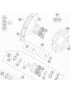 Eje de Rueda Delantera Completo (KTM/HVA/GG)