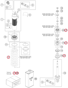 Kit de Reparación Amortiguador KTM SX 85 2018- +...