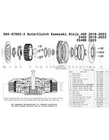 Embrague antirebote Suter Kawasaki Ninja 400...