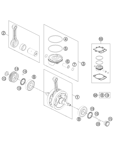 Piston KIT GR. I 500 EXC 12-14 (KTM/HVA/GG) St:70