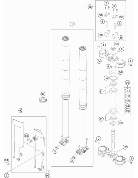 Handlebar Support KIT D28/h37 (KTM/HVA/GG)