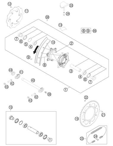 Spoke KIT Rear 18" Black (KTM/HVA/GG)