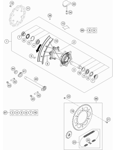 Kit Radios Rueda Trasera 19" GasGas MC 125...