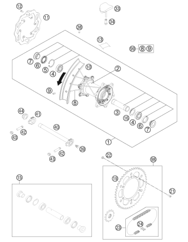 Drivetrain KIT EXC 13t/50t (KTM/HVA/GG) St:70